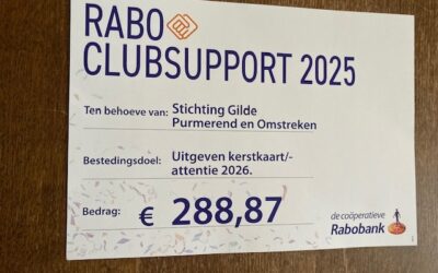 Gilde ontvangt leuk bedrag van de RabobankClubSupport actie